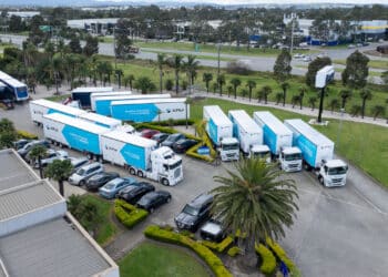 The nine new trailers being picked up for delivery. Image: XFM.