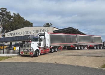 A Gippsland Body Builders B-double tipper. Image: Gippsland Body Builders.