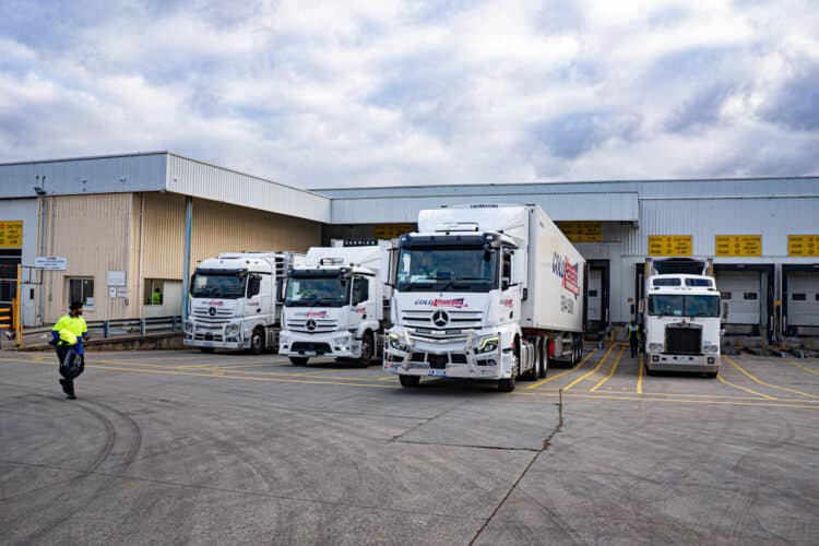 Trucks being loaded at Cold Xpress in Victoria. Image: Cold Xpress.