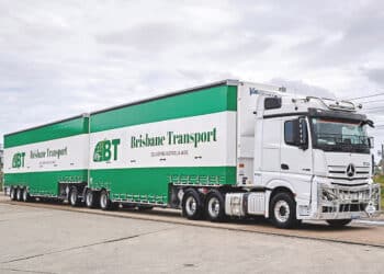 A Brisbane Transport B-double. Image: Brisbane Transport.