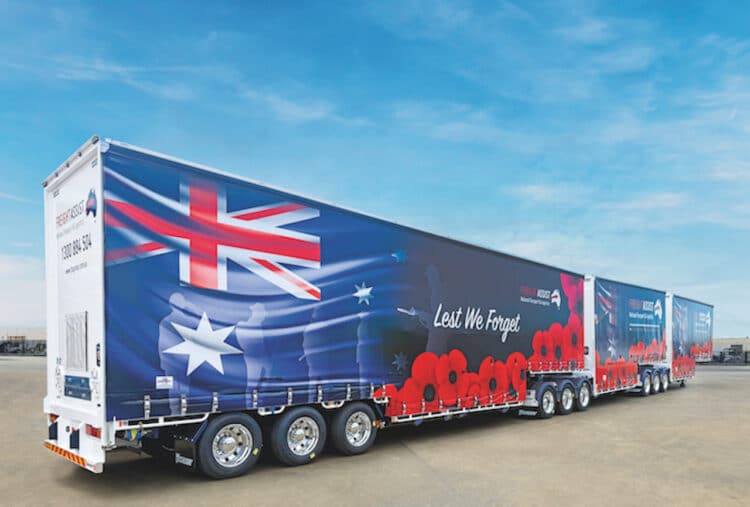 Freight Assist Australia’s new B-triple. Image: Vawdrey.