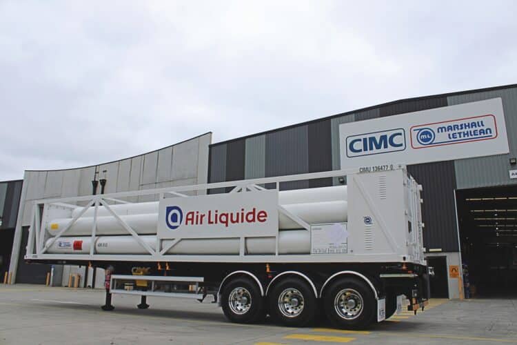 One of Air Liquide’s new hydrogen trailer from Marshall Lethlean. Image: Prime Creative Media.