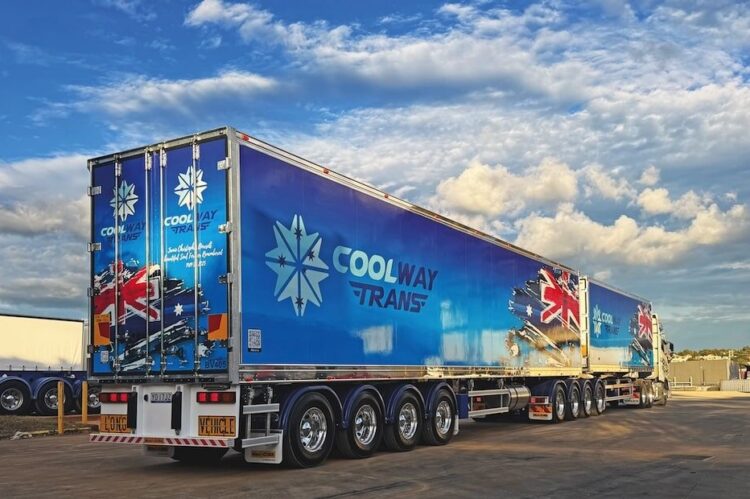 Coolway Trans’ new Performance-Based Standards B-double quad-quad. Image: Coolway Trans.